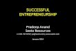SUCCESSFUL ENTREPRENEURSHIP - Pradeep Anand...Successful Entrepreneurs • Leadership • Ability to realize vision through an organization • Integrity • Without it you’re dead!