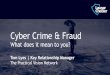 Cyber Crime & Fraud · 2019. 7. 9. · Cyber crime and fraud are topical, firms will engage you with on this subject, creates a way in for you to talk about other products. We are