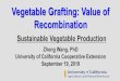 Vegetable Grafting: Value of Recombination · China: Grafting started in 500s. Japan and Korea: Farmers began using grafting as a tool for combating diseases and enhancing growth