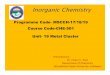 Programme Code-MSCCH-17/18/19 Course Code-CHE-501 Unit … Lecture 2 … · pentaborane(5)B5H5 2-[C 2B3H5],hexaborane(6)B 6H6 2-[C 2B4H6] heptaborane(7)B7H7 2-[C 2B5H7],octaborane(8)B8H8