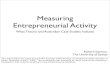 Measuring Entrepreneurial Activity - OECD · -culture (library of knowledge) ... • the creation of new organisations (Gartner, 1988) • the essential act of entrepreneurship is