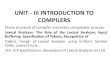 UNIT - III INTRODUCTION TO COMPILERS · UNIT - III INTRODUCTION TO COMPILERS Phase structure of Compiler and entire compilation process. Lexical Analyzer: The Role of the Lexical