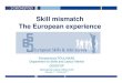 Skill mismatch The European experience · -0.2 -0.15 -0.1 -0.05 0 0.05 0.1 % staff worked overtime Private sector Health & social work Training Casual workforce Changing workplace