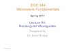 ECE 344 Microwave Fundamentals Engineering/833...insulating medium (rectangular, circular) Dielectric waveguide consists of multiple dielectrics. Normal operating mode is the TEM or