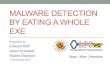 MALWARE DETECTION BY EATING A WHOLE EXE · Malware Complicates Everything •Malware may intentionally break rules / format specifications •Bug that is part of an exploit •Intentionally