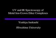 UV and IR Spectroscopy of Metal Ion-Crown Ether Complexes … · 2016. 1. 14. · Metal Ion-Crown Ether Complexes Yoshiya Inokuchi" Hiroshima University! Acknowledgment Gas-Phase
