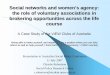 Social networks and women’s agency: the role of voluntary … · 2015. 3. 22. · Social networks and women’s agency: the role of voluntary associations in brokering opportunities