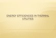 ENERGY EFFICIENCIES IN THERMAL UTILITIES · 2020. 5. 29. · ENERGY EFFICIENCIES IN THERMAL UTILITIES. Primary(Natural) Secondary(Artificia l) Solid Fuel Wood, Peat, Dung, Coal etc