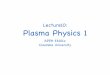 Lecture10: Plasma Physics 1 - Columbia Universitysites.apam.columbia.edu/.../apph6101x/Plasma1-Lecture-10.pdfThis Lecture •Introduction to plasma waves •Basic review of electromagnetic
