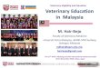 Veterinary Education in Malaysia · 2018. 12. 10. · Veterinary Medicine (DVM) programme in 1973 The veterinary services were previously served by mainly veterinary graduates from