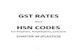 GST RATES - AIPIAGST Rate & HSN Code for Polymers, Polyethylene, Cellulose – Chapter 39. GST Rates &HSN Codes on Plastics, Gloves, Polyesters, Resins, Natural Polymers. Hello …