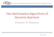 The Optimization Algorithms of Dynamic Aperturecandle.am/wp-content/uploads/2017/11/N.-Ghazaryan-The-Optimizati… · Particle Swarm Optimization . The algorithm keeps track of three