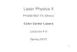 Laser Physics IILaser Physics IImirov/Lecture 4-5 Color Center Lasers Spring 2012.pdfLaser Physics IILaser Physics II PH482/582-TS (Mirov) Cl C t LColor Center Lasers Lectures 4-5