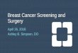 Breast Cancer Screening and Surgery · 2018. 4. 18. · • Breast cancer is the leading form of cancer in women. • In 2017 nearly 30% of cancers diagnosed in women were breast
