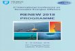 Programa RENEW 2018 (21x29.7)...xCombined Platforms – 10th October 2018 – Room 02.2 (14h00-15h30) x Flexible Materials – 10 th October 2018 – Room 02.2 (11h00-12h30) x Plenary