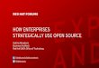STRATEGICALLY USE OPEN SOURCE HOW ENTERPRISES · 2019. 10. 17. · Source: The State of Enterprise Open Source: A Red Hat Report, Conducted by Red Hat via Illuminas, 2018 The question