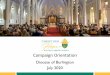 Diocese of Burlington July 2020...2020/07/07  · Teaching Initiative 20% Serve the poor Endowment for: •Catholic Charities Emergency Services •Emergency services unable to serve