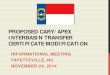 PROPOSED CARY/APEX INTERBASIN TRANSFER CERTIFICATE ... Resources/Planning... · proposed cary/apex interbasin transfer certificate modification informational meeting fayetteville,