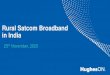 Rural Satcom Broadband in India · 2020. 11. 27.  · Broadband to the roof (HughesNet, Govt projects, PPP) Public/Community WiFi Hotspots (BharatNet, Private SPs) 4G/5G Cellular