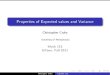 Properties of Expected values and Varianceccroke/lecture6.2.pdf · 2011. 11. 18. · Properties of Expected values and Variance Christopher Croke University of Pennsylvania Math 115