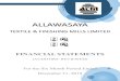 Allawasaya Textile & Finishing Mills Limited · 2020. 2. 29. · Allawasaya Textile & Finishing Mills Limited (the Company) as at December 31, 2019, and the related condensed interim