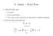 II. Ideal – fluid flow · 2012. 8. 3. · II. Ideal – fluid flow Ideal fluids are Inviscid Incompressible The only ones decently understood mathematically Governing equations