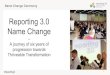 Reporting 3.0 Name Change · 2019. 7. 22. · Name Change Ceremony 1 Reporting 3.0 Name Change – A journeyofsixyearsof progressiontowards ThriveableTransformation #reporting3