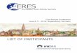 List of ERES & IREBS Symposium Participants · 2018. 6. 19. · Anghel, Ion Department of Financial Analysis and Valuation, The Bucharest University of Economic Studies, Romania RO