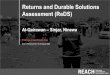 Returns and Durable Solutions Assessment (ReDS) and... · ReDS Specific Objectives Provide an understanding about the effects of recent movement trends; Assess perceived intentions