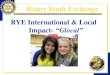 RYE International & Local Impact- “Glocal” · 2019. 5. 28. · Impact-“Glocal ” Rotary Youth ... » Be club liaison to local media on YE activities » Be club liaison to local