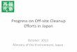October 2013 Ministry of the Environment, Japan Sato Progress on Off...KATSURAO 1,400 1,700 Mar. 2013 Sept. 2012 approx. 20% secured Almost completed In progress NAMIE 18,800 3,200