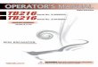 Takeuchi TB216 Mini Excavator Operator manual (Serial No. 216100002 and up)
