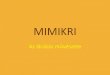 MIMIKRI - Liget Műhely · PDF file 2015. 8. 25. · MIMIKRI Az álcázás művészete „MIM” (görög)= utánzás Az állatok álcázásának céljai: •Rejtőzködés – az