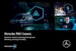 Mercedes PRO Connect. · Mercedes-Benz User Experience (MBUX) Headunit Drivers can look at the 7-inch touchscreen to see messaging, navigation instructions and other updates from