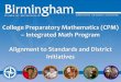 College Preparatory Mathematics (CPM) Integrated Math … · 2006. 6. 18. · Pre-Calculus AP Calculus ... Mathematics (CPM) Integrated Math 12. Alignment –Learner Profile 13. Alignment