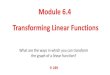 Module 6.4 Transforming Linear Functions...2017/01/12  · Module 6.4 Transforming Linear Functions What are the ways in which you can transform the graph of a linear function? P