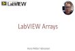 LabVIEW Arrays · 2019. 1. 16. · LabVIEW Arrays Hans-Petter Halvorsen. Arrays in LabVIEW. Creating Arrays. Array Dimmension. Arrays –Diﬀerent Data Types. Array Pale)e Manipulation