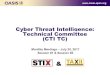 Cyber Threat Intelligence: Technical Committee (CTI TC)...Upcoming F2F Meetings Austin, Texas October 17-18, 2017 Hosted by IBM Salt Lake City, Utah January 31-February 1st, 2018 Hosted