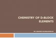 CHEMISTRY OF D-BLOCK ELEMENTS€¦ · The elements with incompletely filled d-subshell in their ground state or most stable oxidation state are named as d-block elements. They are