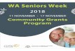 WA Seniors Week · 2020. 8. 25. · Page 1 of 12 1 Introduction Seniors Week 2018 is a special time of celebration for Western Australian seniors. From 11 Sunday to 17 Saturday November,