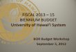 FISCAL 2013 – 15 BIENNIUM BUDGET...2012/09/05  · FY 2007-08 FY 2008-09 FY 2009-10 FY 2010-11 FY 2011-12 Extramural Contract and Grant Awards Other Restricted Funds (e.g., Revenue