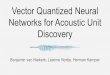 Vector Quantized Neural Networks for Acoustic Unit Discoverynortje+kamper... · 2021. 2. 15. · Vector Quantization Layer Encoder Codebook. Our contribution: we propose and compare