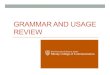 GRAMMAR AND USAGE REVIEW - University Blog Servicesites.utexas.edu/.../07/Grammar-Boot-Camp-Power-Point-1.pdf · 2016. 7. 28. · Subject-Verb Agreement: Singular subjects need singular