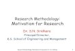 Research Methodology: Motivation for Research · 2012. 6. 15. · Research Methodology: Motivation for Research; Dr. S.N. Sridhara 6 Personal motivation - individual values, linked