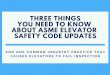 Four Things You Need to Know About ASME Code Updates · 2020. 8. 25. · ASME 2019 Updates 2.27.1.1.1 A communications means between the car and a location staffed by authorized personnel