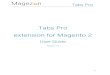 Tabs Pro extension for Magento 2Tabs Pro 2 I) Introduction This document is the User Guide for Magento 2 Tabs Pro. It describes the extension’s functionality and provides some tips