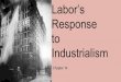 Labor’s Industrialism Response - MR. RAINWATER'S CLASS · PDF file 2019. 11. 27. · and steelworkers at the Carnegie Steel plant 300 private guards hired to protect the plant against