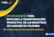 IMPULSAR LA TRANSFORMAIÓN - Asocolcanna · 2020. 1. 15. · Colombia Productiva trabaja en mejorar la productividad y la sofisticación de oferta para 17 sectores. • Alimentos