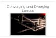 Converging and Diverging Lenses - WordPress.com...Converging (convex) Diverging (concave) Converging Lenses. Thickest in middle and thinnest at edges Parallel light rays converge through