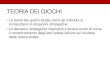TEORIA DEI GIOCHI - people.unica.it - Università di Cagliari · 2017. 5. 11. · TEORIA DEI GIOCHI •La teoria dei giochi studia come gli individui si comportano in situazioni strategiche